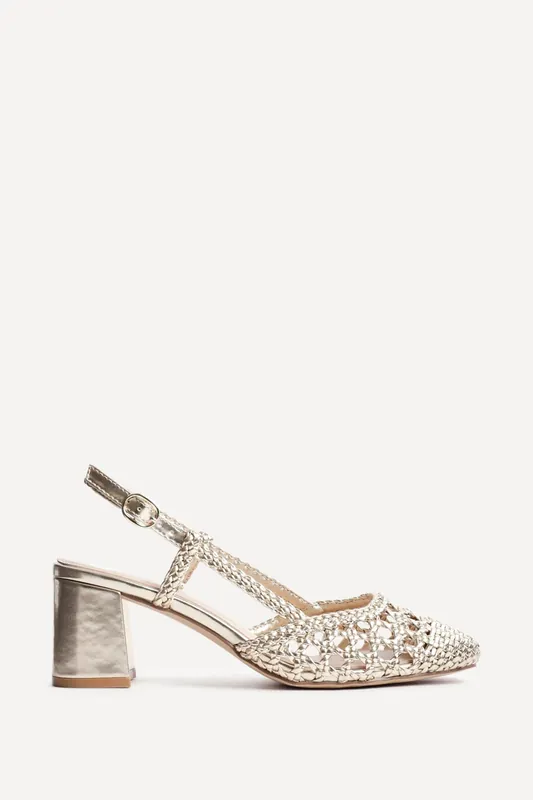 Sandria Gold Hand Woven Court Heels - Linzi