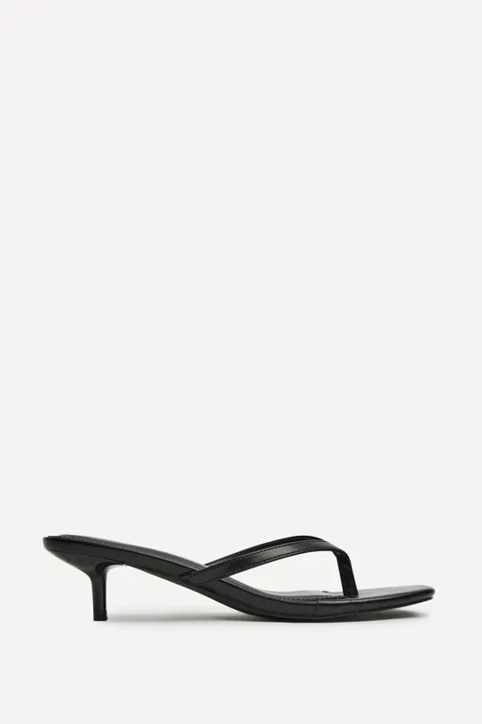 Stassie Black Mule Heels - Linzi