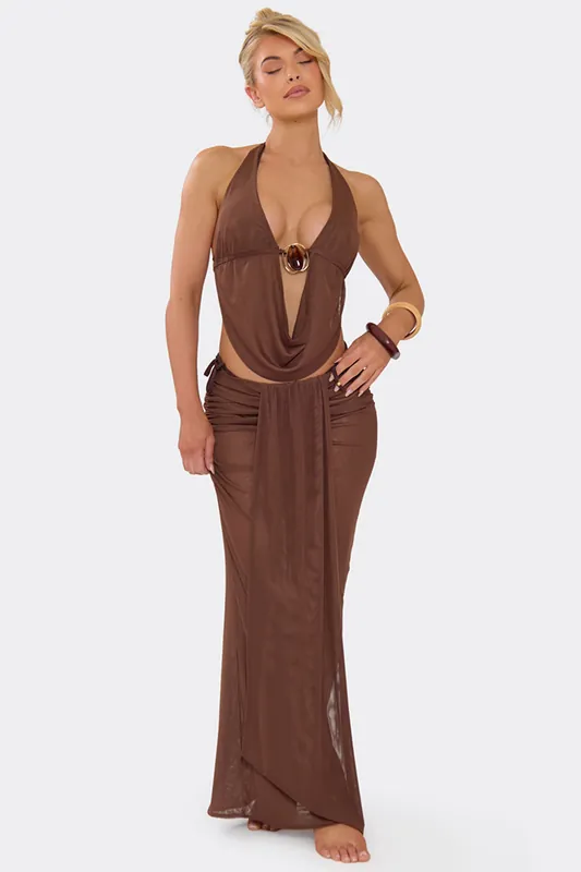 Drape Mid Rise Maxi Skirt - EGO
