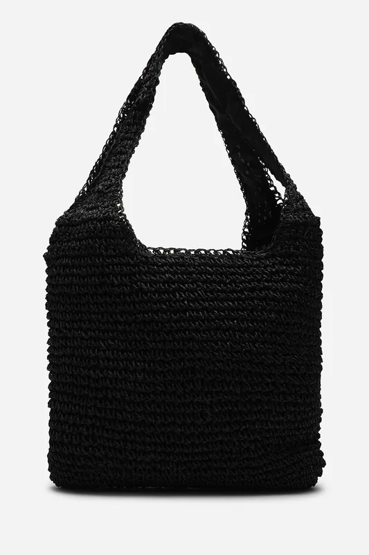 'Islet' Slouchy Raffia Shoulder Bag - Where's That From
