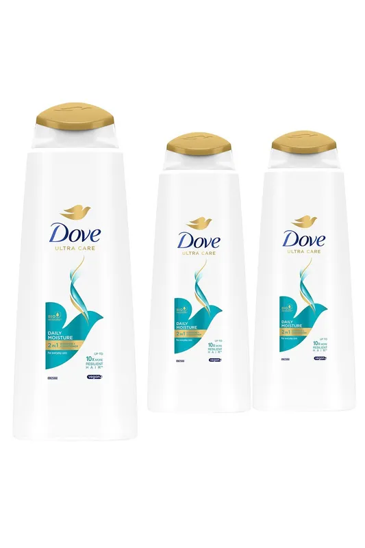 Nutritive Daily Moisture 2 in 1 'Shampoo & Conditioner', 3x 400ml - Dove