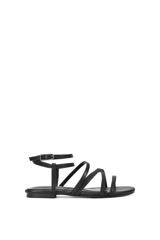 Lyra' Flat Gladiator Strappy Sandals With Open Toe - XY London