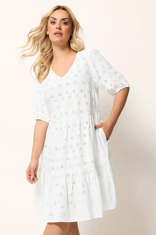Broderie Anglaise Tiered Dress - Yours