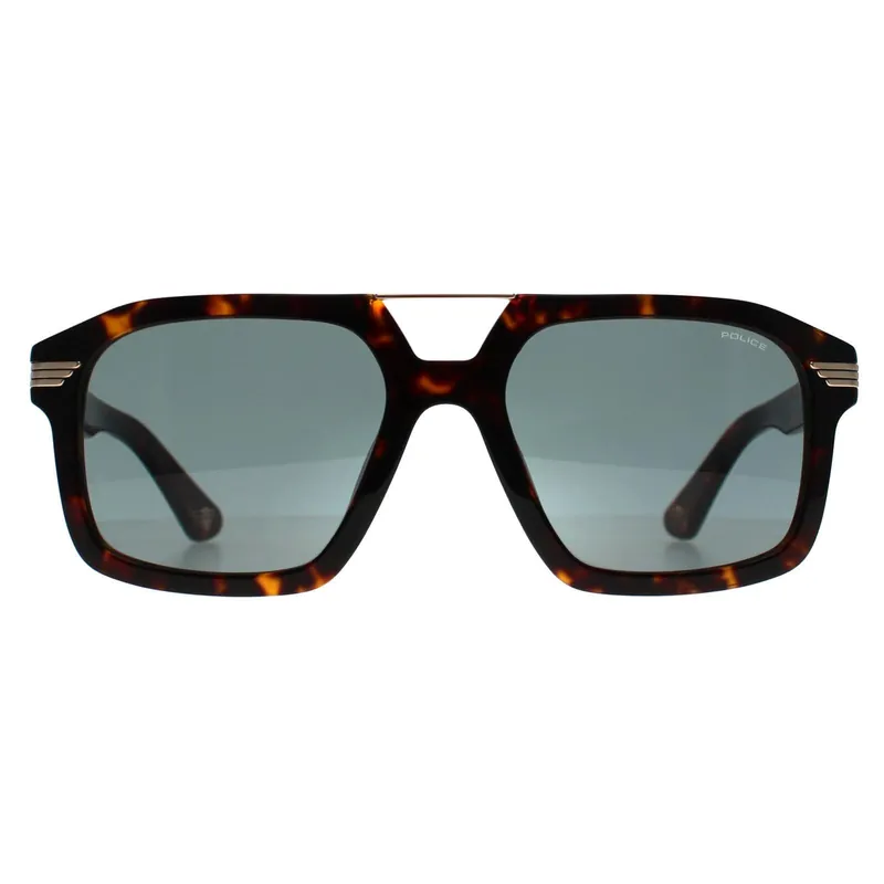 Square Shiny Dark Havana Grey Green SPLP28M Forty 1 - Police
