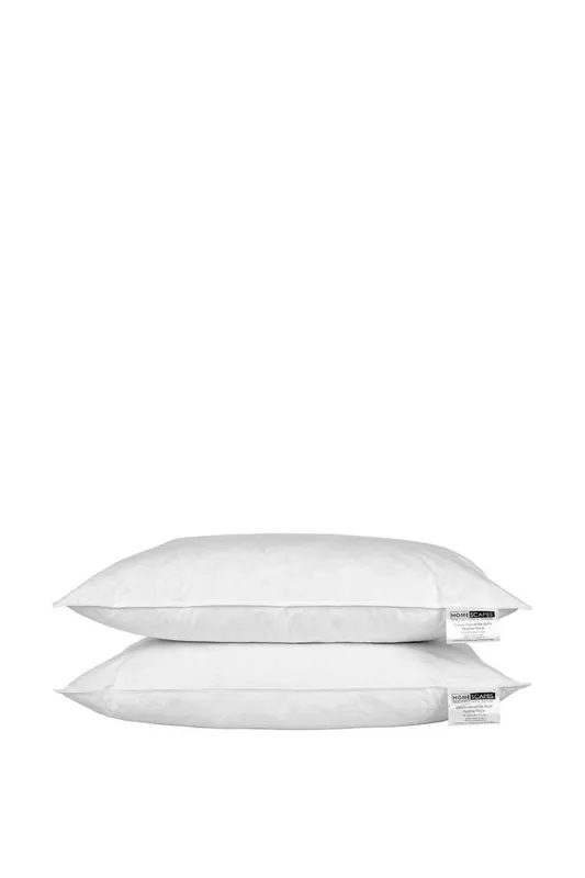 White Duck Feather Pillow Pair - Homescapes