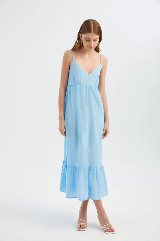 V Neck Spaghetti Strap Tiered Maxi Dress - Hiccup