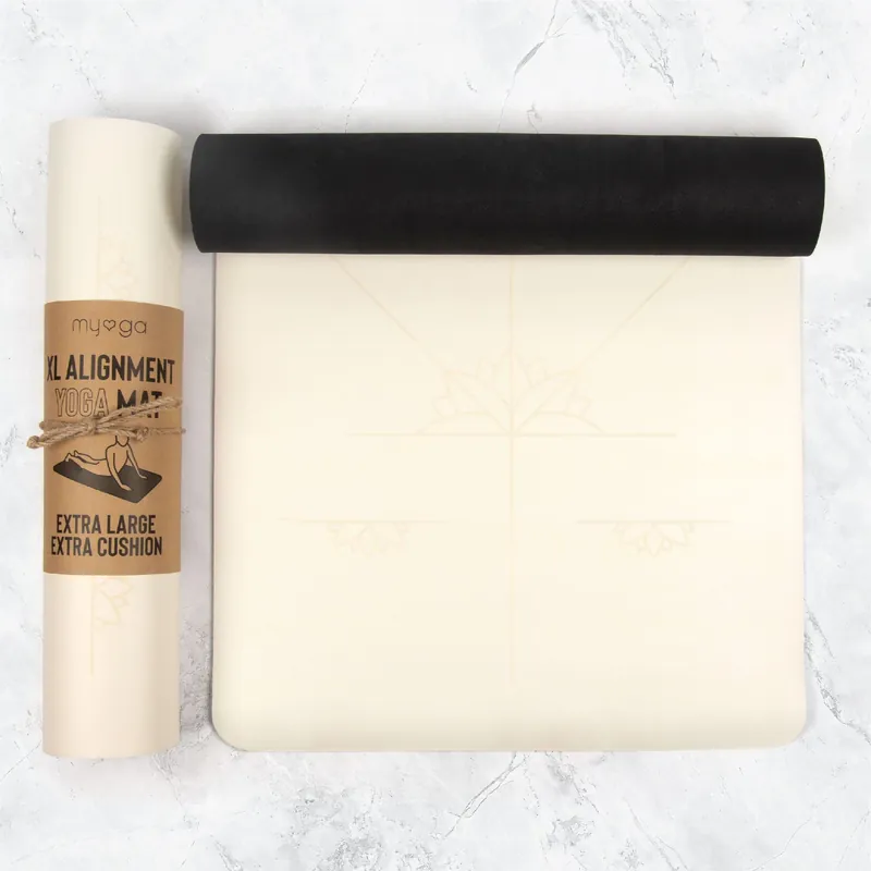Extra Large Cream Alignment Yoga Mat - Myga