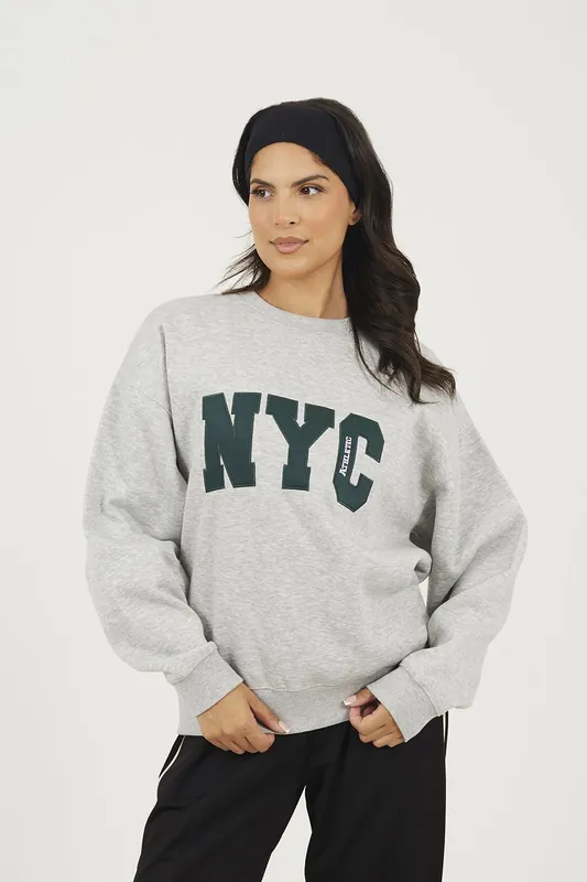 Slogan Crew Neck Sweatshirt - Brave Soul