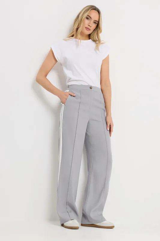 Tall Side Stripe Wide Leg Trousers - Long Tall Sally