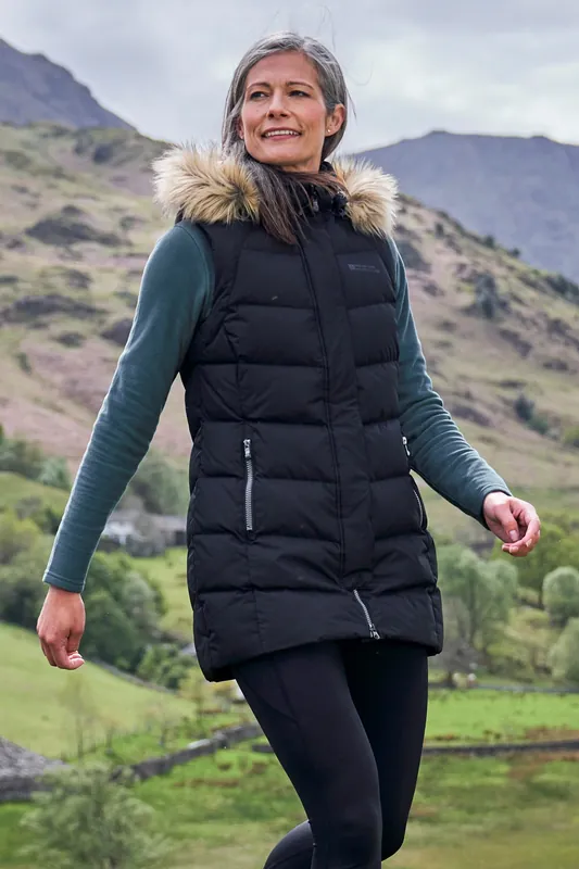 Isla Extreme' Water Resistant Full Zip Padded Hooded Winter Gilet - Mountain Warehouse