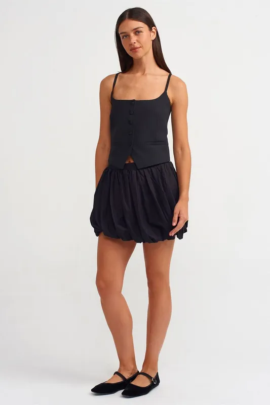Cotton Poplin Balloon Mini Skirt - Dilvin
