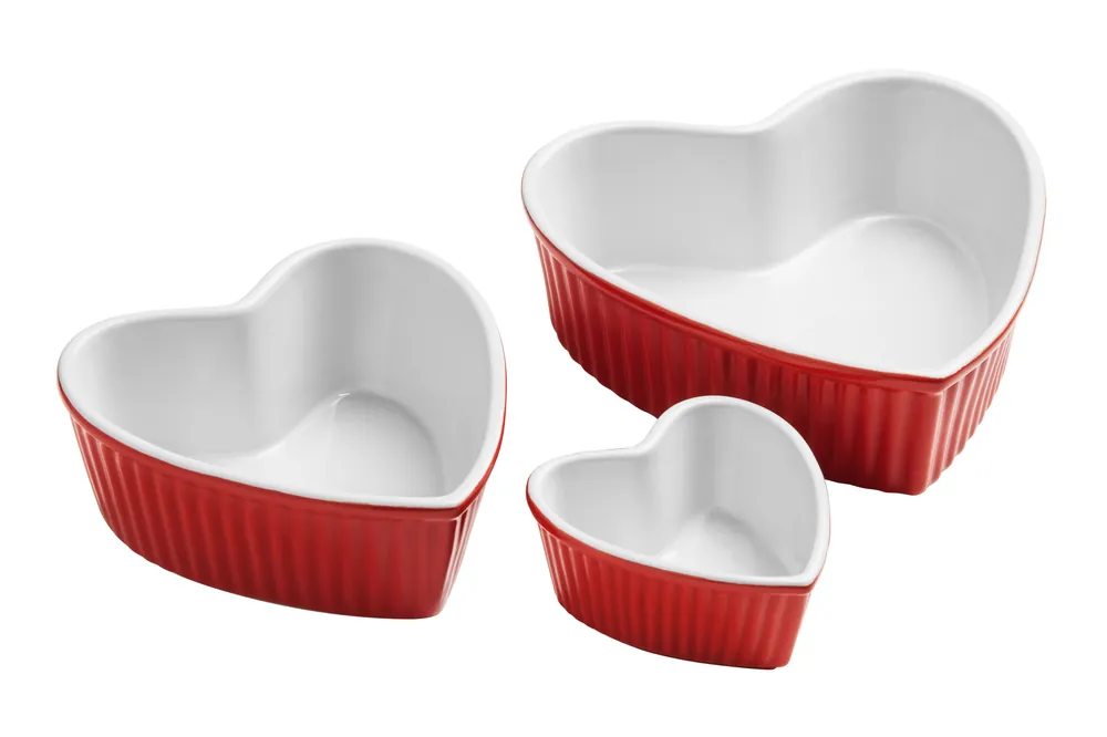 Amour Red Stoneware Heart Shape Dishes - Orsina