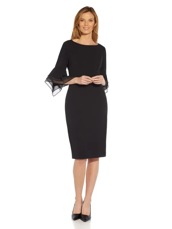 Knit Crepe Tiered Sleeve Dress - Adrianna Papell