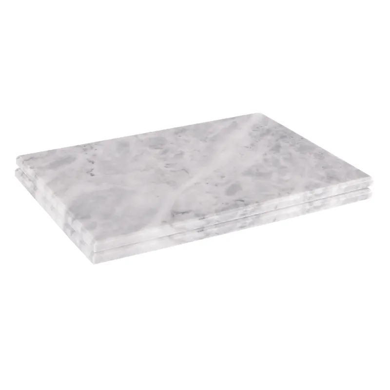 Marble Serving Boards - 30 x 20cm - Set of 2 White Serving Platters
