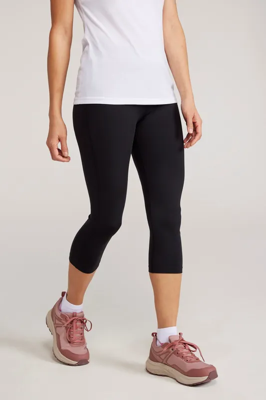 Blackout' Stretchy Quick Wicking Capri Leggings - Mountain Warehouse