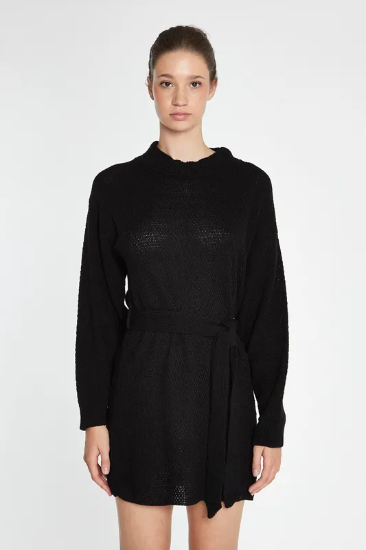 Tie Belt Mini Dress - Shnoo