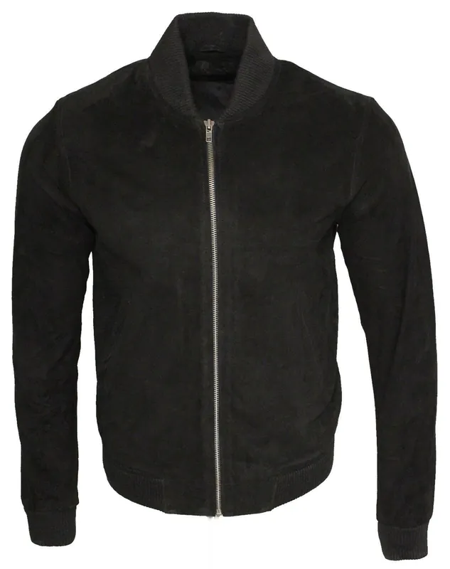 Retro Goat Suede Varsity Leather Bomber Jacket-Athens