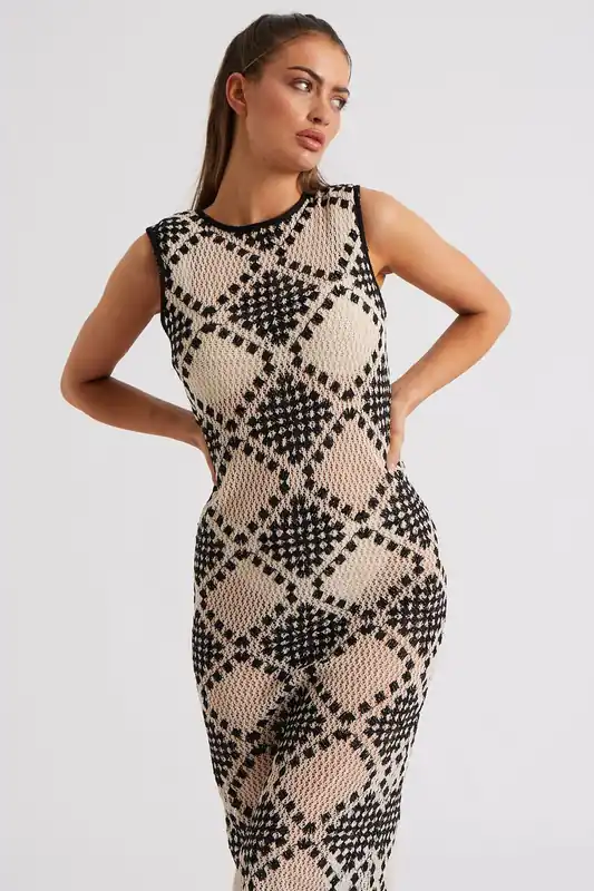 Stitchy Mono Racer Maxi Dress - Urban Bliss