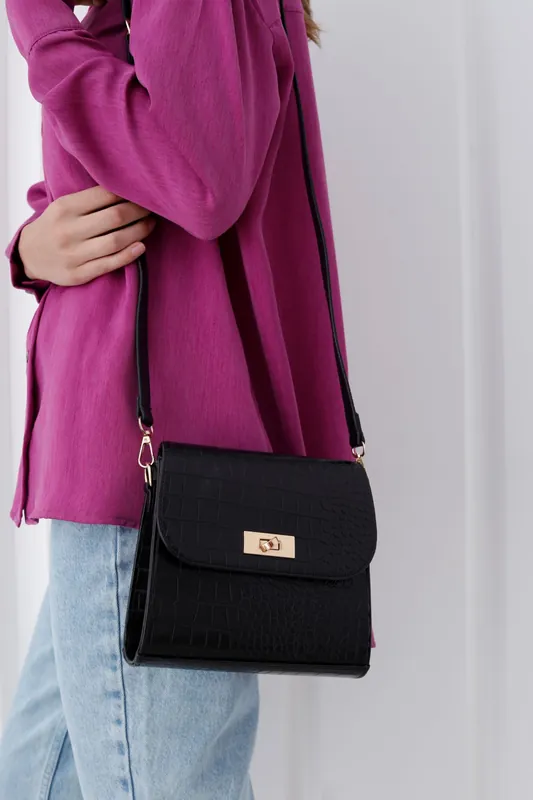 Croc Pu Leather Crossbody Bag - Belissh