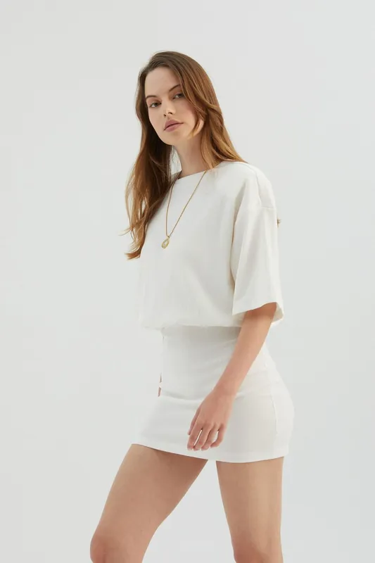 Round Neck Short Sleeve Mini T-shirt Dress