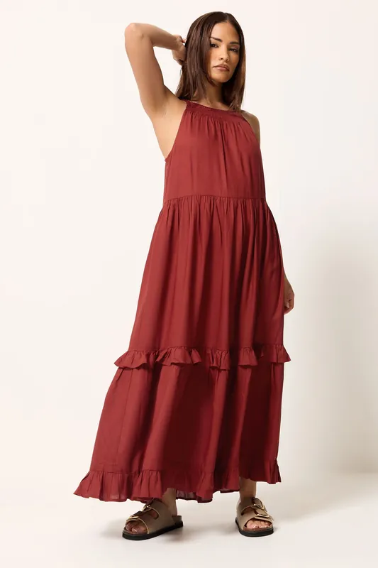 Petite Halter Neck Maxi Dress - PixieGirl