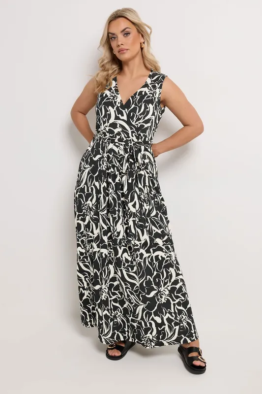 Abstract Floral Wrap Dress - Yours