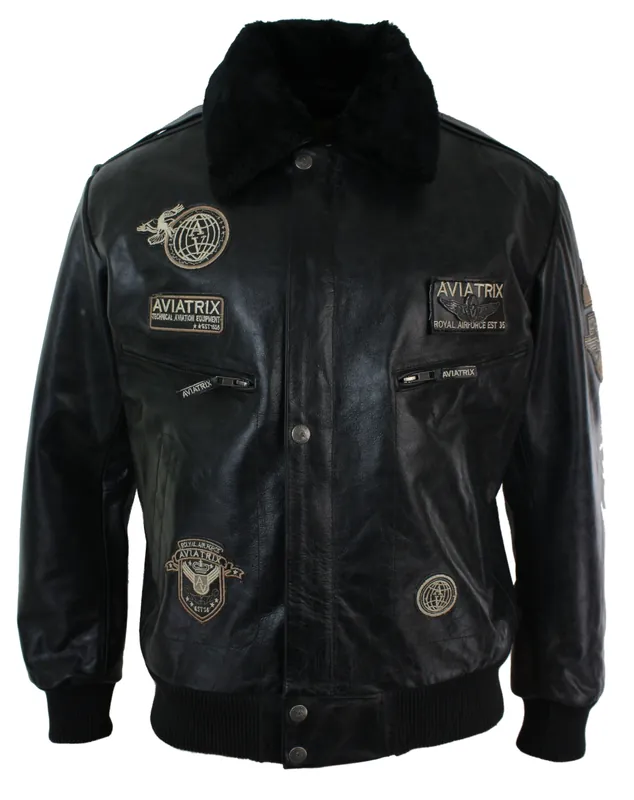 Leather Jacket Bomber Aviator - TruClothing