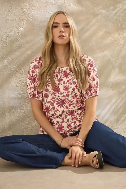 Tall Floral Tie Front Top - Long Tall Sally