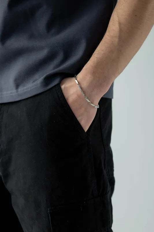 Minimal Link Bracelet in Silver - SVNX