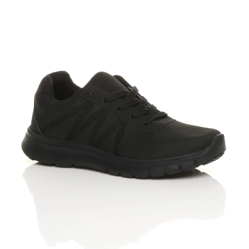 Low Heel Lace Up Memory Foam Trainers - AJVANI