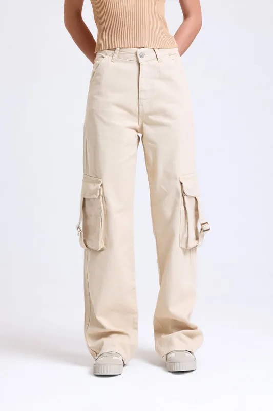 High Waist Pocket Cargo Trousers - Hiccup