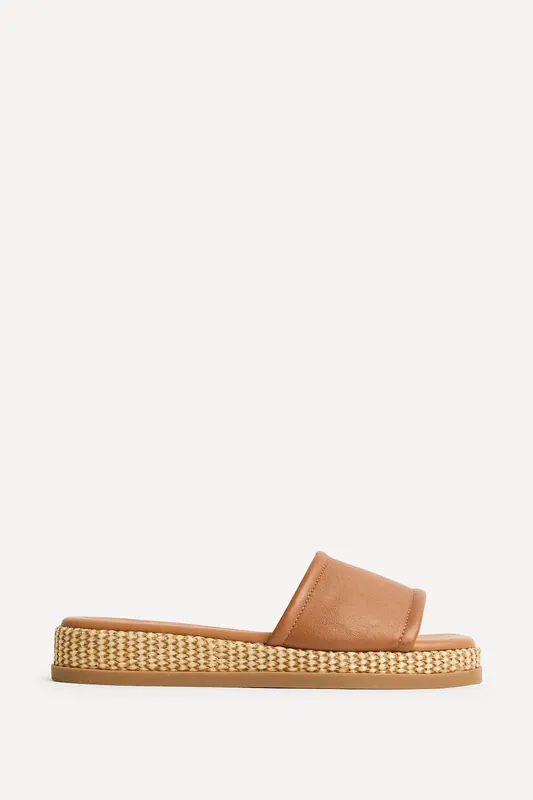 Stay Tan Flatform Mule Sandals - Linzi