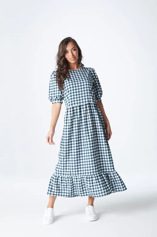 Brittany Check Smock Dress - Urban Bliss