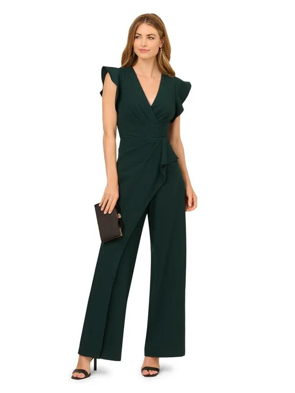 Crepe Overlay Jumpsuit - Adrianna Papell