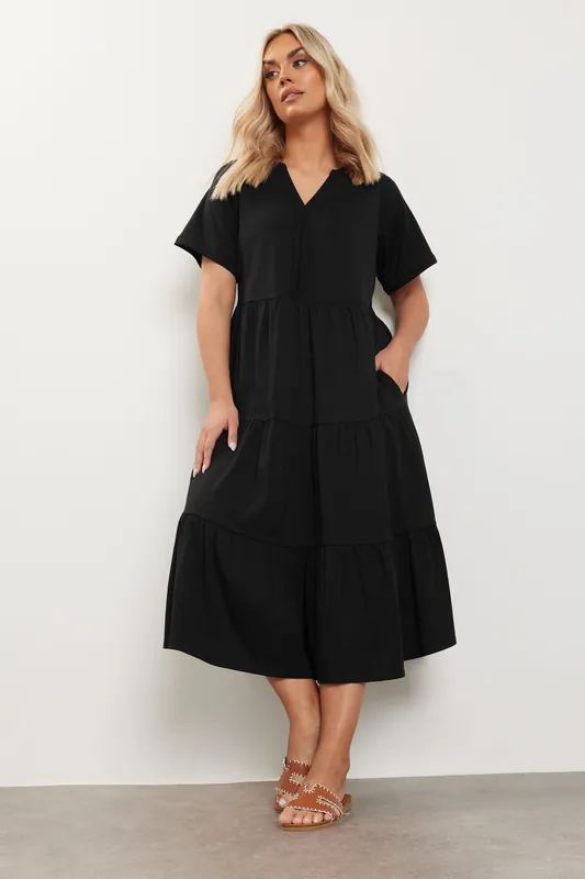 Cotton Tiered Midaxi Dress - Yours
