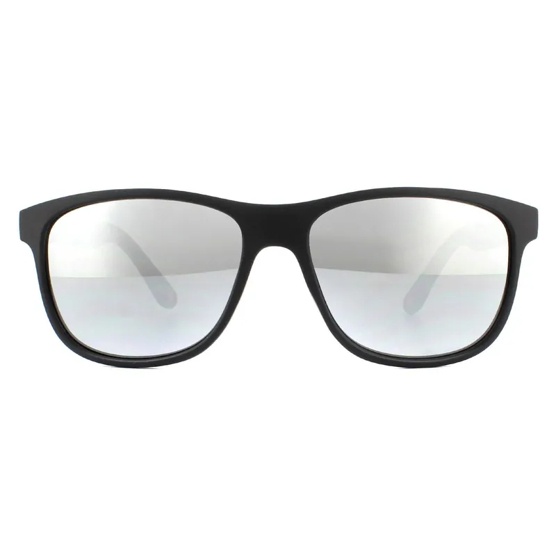 Rectangle Black Silver Mirror Sunglasses - montana