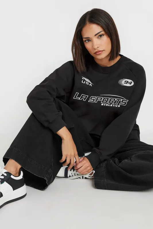 Petite 'LA Sports' Slogan Sweatshirt - PixieGirl