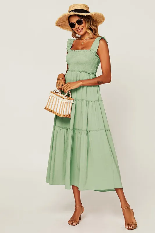 Hem Detail Tiered Maxi Dress - FS Collection