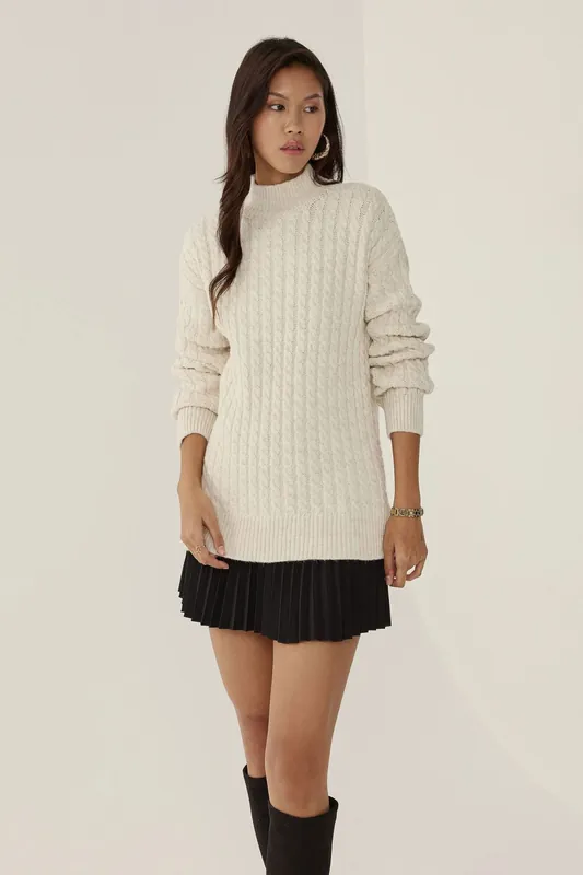 Hair Braid Knit Sweater - Hiccup