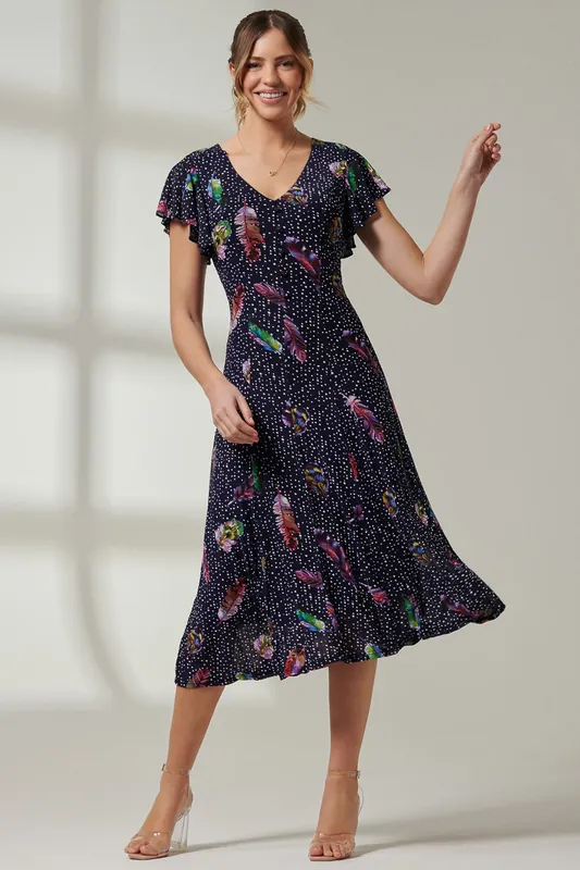 Lucille Fit & Flare Mesh Dress - Jolie Moi