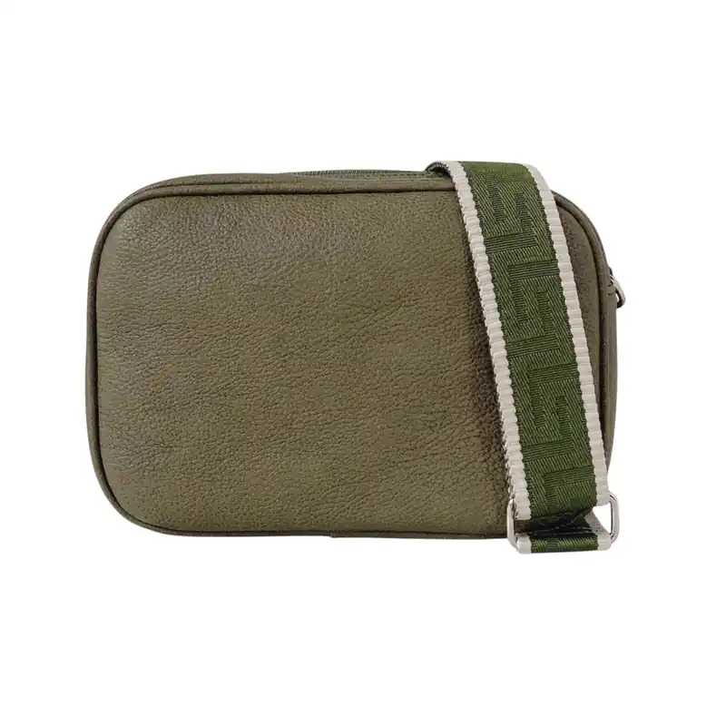 Double Compartments Canvas Strap Crossbody Camera Bag - Kitise