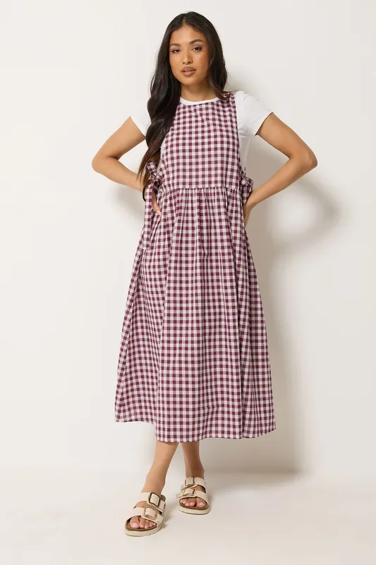 Petite Cotton Tie Side Pinafore Dress - PixieGirl