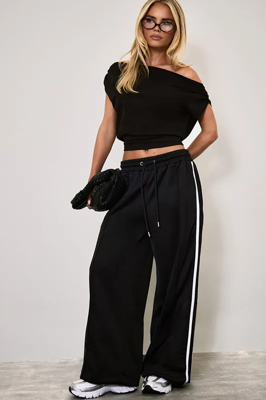 Wide Leg Striped Joggers - EGO