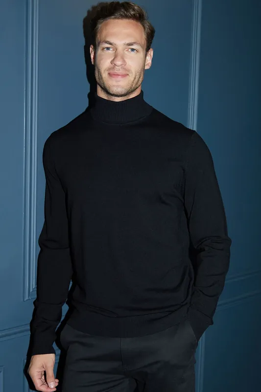 Larkswood' Knitted Roll Neck Jumper - Threadbare