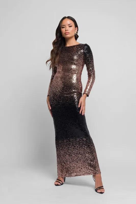 Cecena Sequin Maxi Dress - Jaded Rose