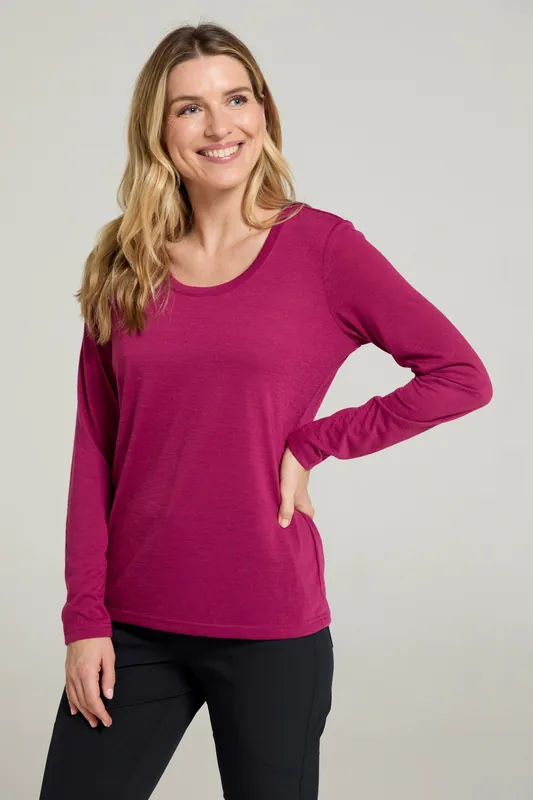 Agra' Quick Drying Casual Everyday Wear Long Sleeve Slub Tee - Mountain Warehouse