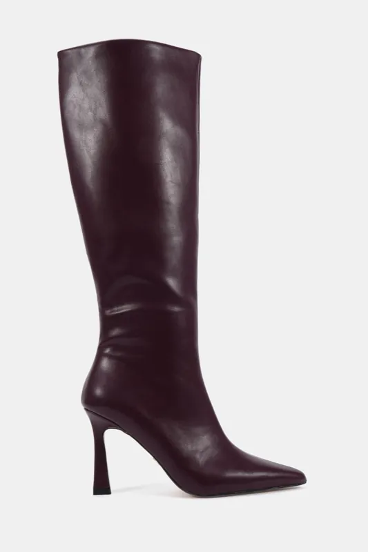 Galaxy Point Toe Stiletto Stretch Knee Boot - Novo