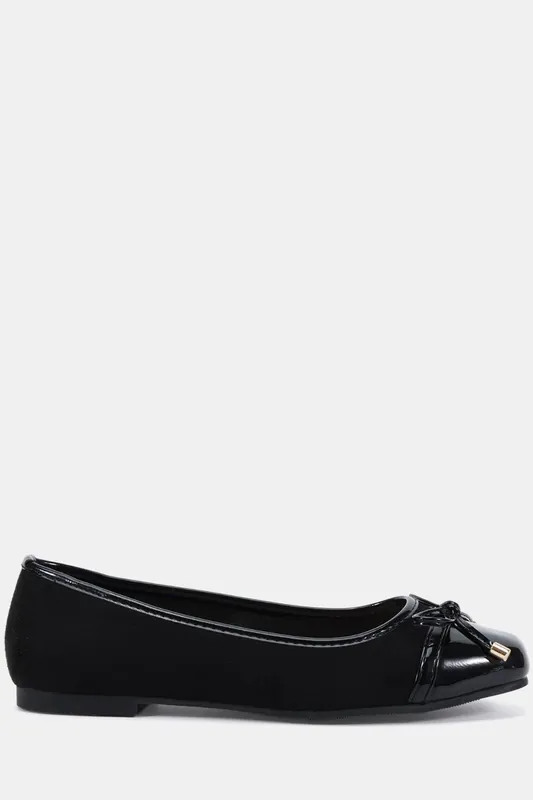 Capricorn Soft Square Toe Cap Bow Ballerina - Novo