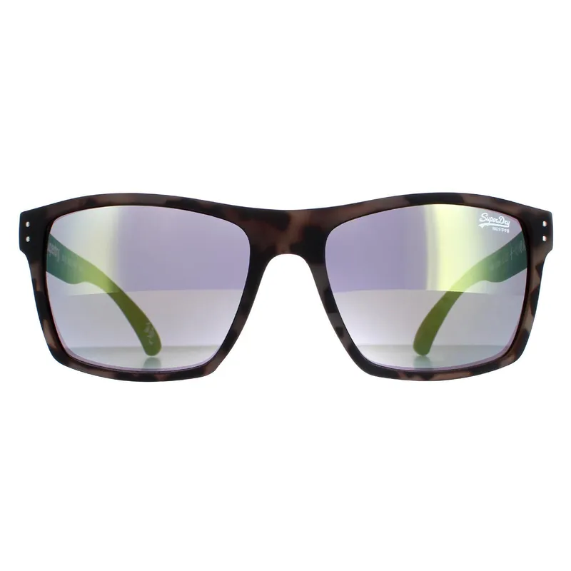 Square Matte Rubberised Tortoise Grey Yellow Flash Mirror Kobe SDS - Superdry