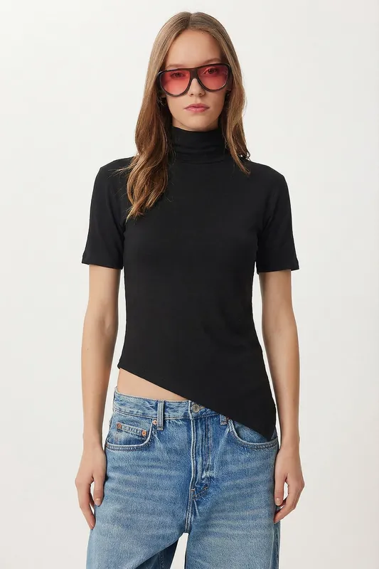 Slim Fit Turtleneck Blouse - Happiness Istanbul